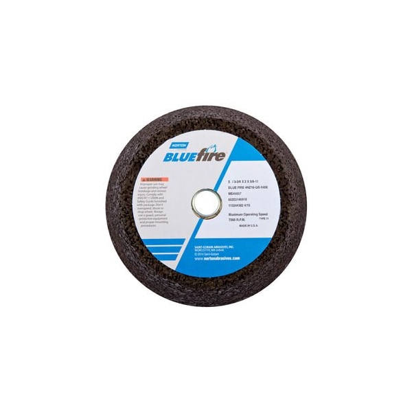 Norton Abrasives 5 X 3-3/4 X 2 X 5/8 X 1 X 3/4 IN. BLUEFIRE SNAGGING WHEEL 4NV 16 Q B T11 66253146918 - main